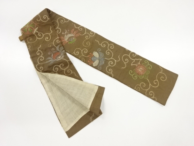 アンティーク　花唐草模様刺繍刀袋